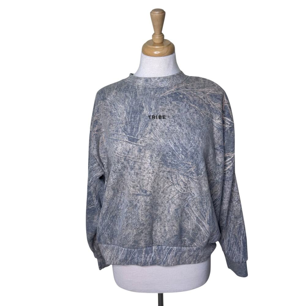 TRIBE KELLEY Camo Butter Crew Neck Sweatshirt in  Brush Size Large